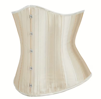 Classic waist training corset satin bustier with front busk closure for women