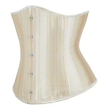 Classic waist training corset satin bustier with front busk closure for women
