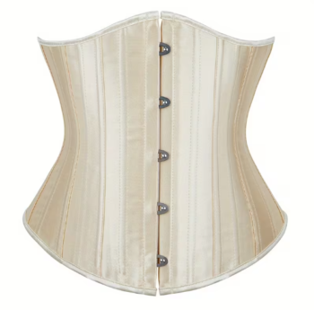 Classic waist training corset satin bustier with front busk closure for women