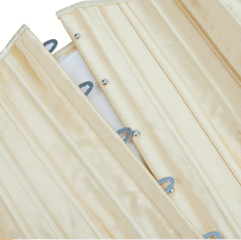 Classic waist training corset satin bustier with front busk closure for women