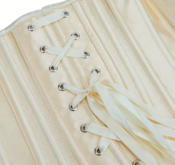 Classic waist training corset satin bustier with front busk closure for women