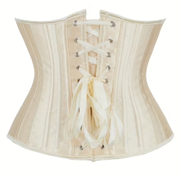 Classic waist training corset satin bustier with front busk closure for women