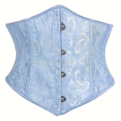 Light jacquard short waist cincher belt with adjustable front buckle