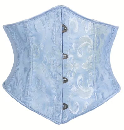 Light jacquard short waist cincher belt with adjustable front buckle