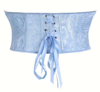 Light jacquard short waist cincher belt with adjustable front buckle