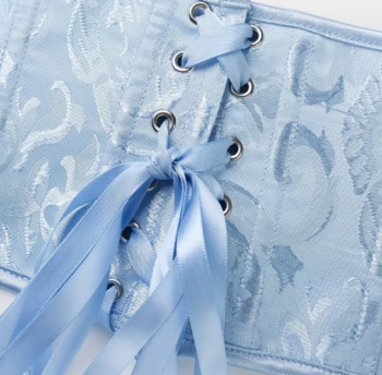 Light jacquard short waist cincher belt with adjustable front buckle